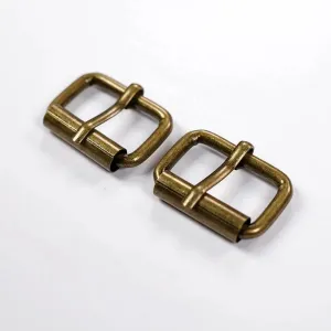 1 Inch Roller Buckle Antique Brass 2 Pack