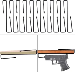 10 PCS Gun Rack, Pistol Rack for Gun Safe Shelf or Stack On Gun Cabinet, Gun Safe Accessory, Handgun Hanger Pistol Organizer for Display, Gifts for Hunters