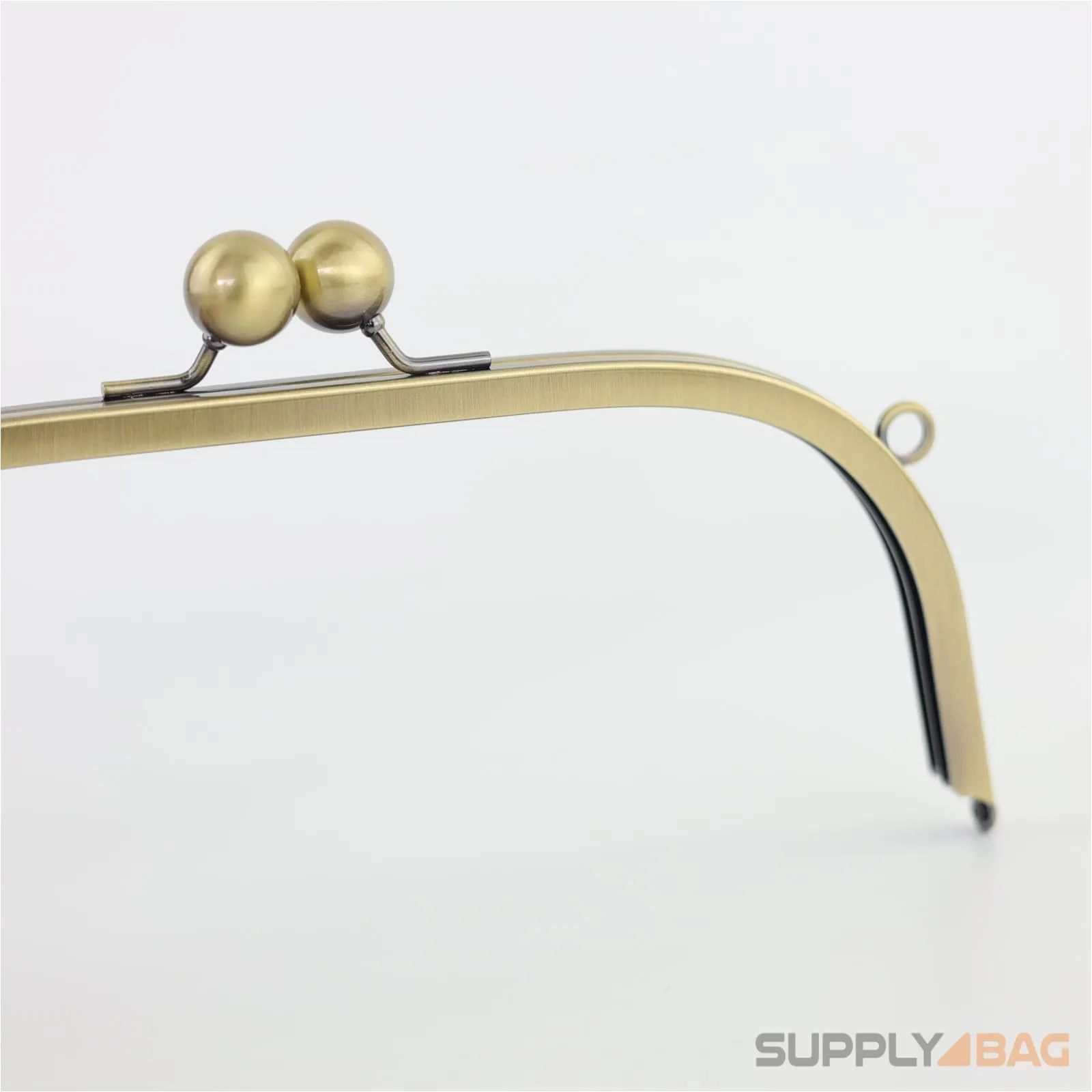10 x 4 inch - Ball Clasp - Antique Brass Arch Shape Metal Purse Frame with O Chain Rings