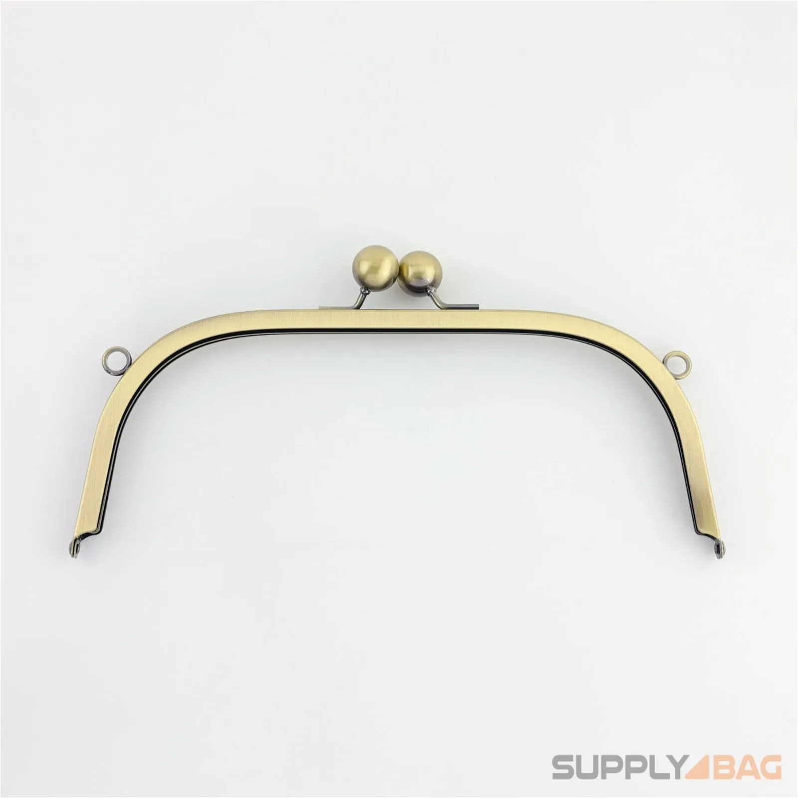 10 x 4 inch - Ball Clasp - Antique Brass Arch Shape Metal Purse Frame with O Chain Rings