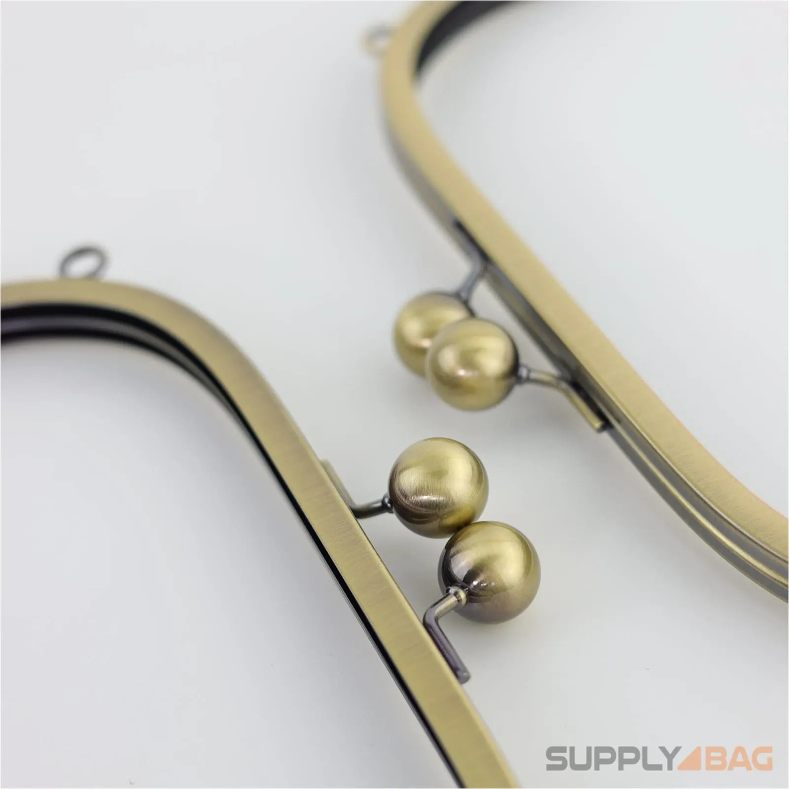 10 x 4 inch - Ball Clasp - Antique Brass Arch Shape Metal Purse Frame with O Chain Rings