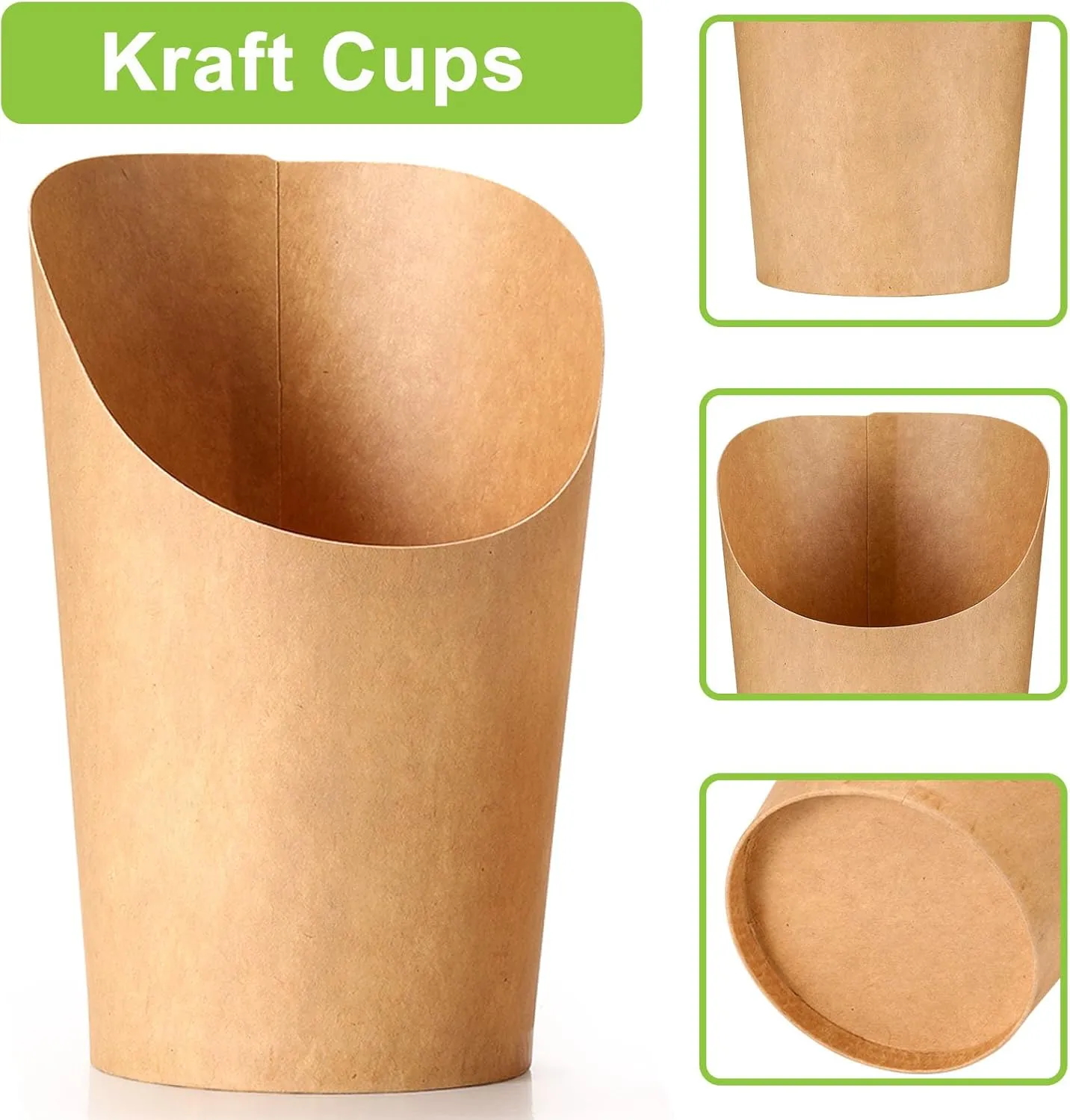 100 Pcs Charcuterie Cups with Sticks 16oz, Individual Disposable Handheld Holder with 100 Bags 100 Lables 200 Cocktail Skewers Tooth Picks, Paper Appetizer Board Snack Boxes for French Fry, Brown
