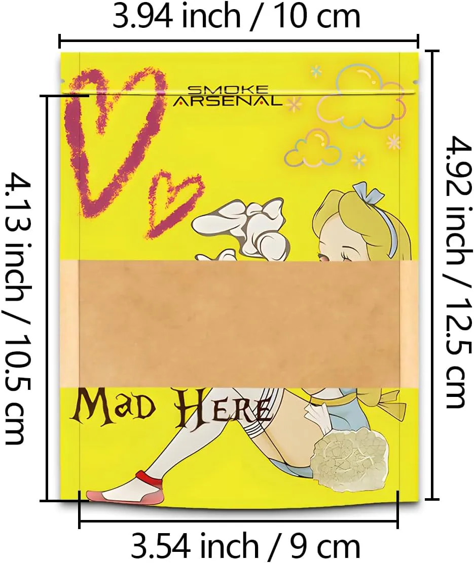 100 Pcs Kraft Paper Self Sealing Bags Clear Window Resealable, 5.3 x 3.5 Inches, Eco-Friendly Food Grade Resealable Bags for Candy, Biscuit, Party Favors, Small Business Packaging