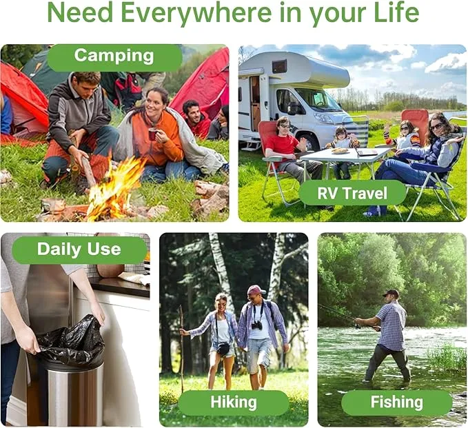 108 Portable Toilet Bags, 8 Gallon Biodegradable Camping Toilet Bags for Portable Potty, Thickened Compostable Toilet Waste Bags for 5 Gallon Bucket Trash Can Bin Liner RV Toilet Camping Car Outdoor