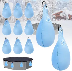 16Pcs Pool Cover Weights with Hooks, Swimming Pool Cover Water Bags Hanging,Antifreezing Winter Pool Tarp Weights for Above Ground Pool Cover