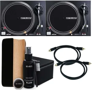 (2) Reloop RP-4000 MK2 Turntables, (2) RCA Cables, Vinyl Record Cleaner Bundle