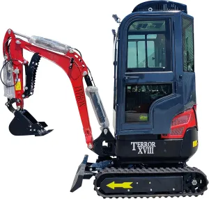 2 Ton TERROR XVIII Heater Aircon Cabin Mini Excavator, EPA certified USA KUBOTA D902 Diesel Machine for Garden, Farms, Parks, Roads – Ideal for Digging, Drilling, Bull-Dozing