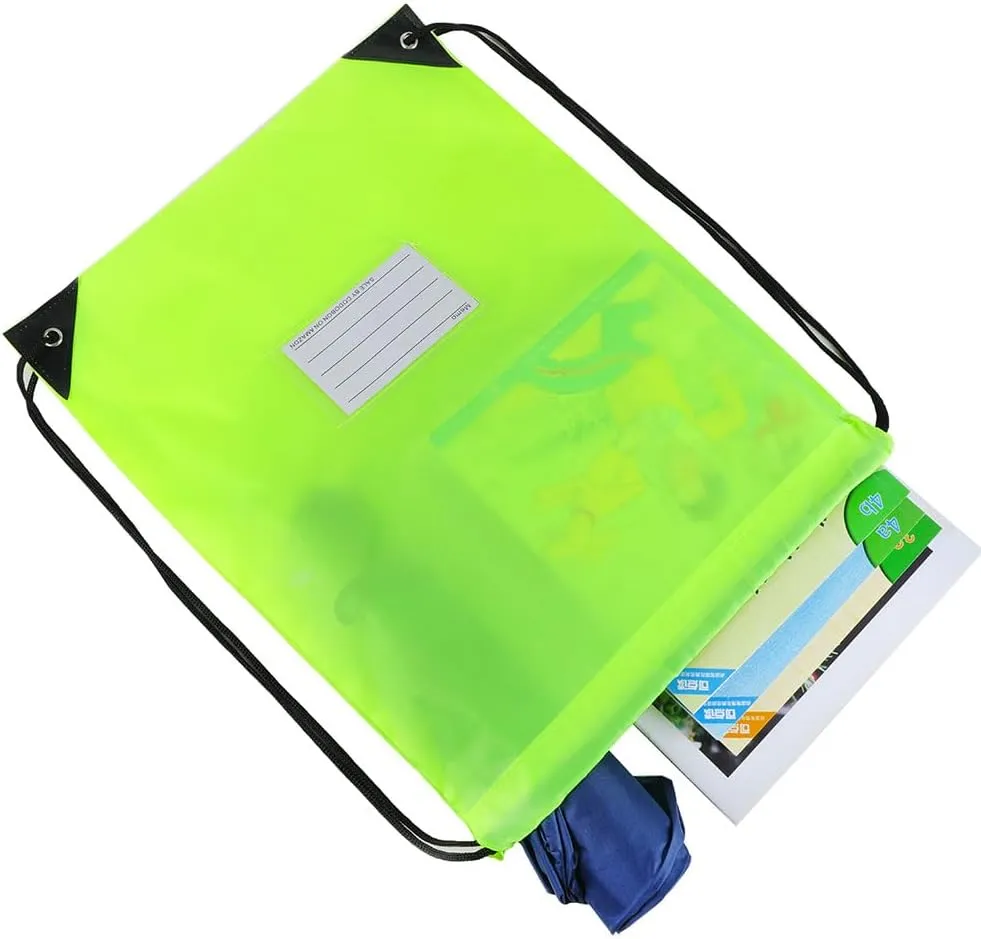 20 Pcs Drawstring Bags,Bulk Draw String Backpack, DIY Gym Sports Cinch Bag Sackpack for Women Men, Fluorescent Green