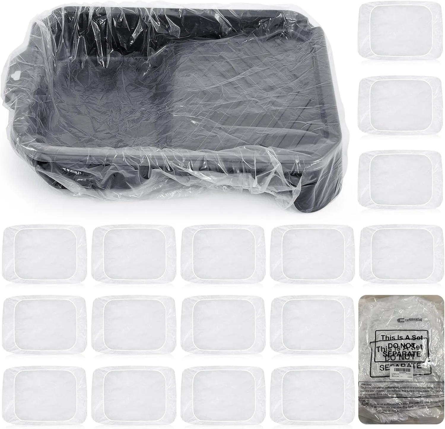 20 Pcs Heavy Paint Tray Liners Disposable Paint Roller Tray Liners Paint Pan Liners Paint Roller Tray Sets (18 Inch)