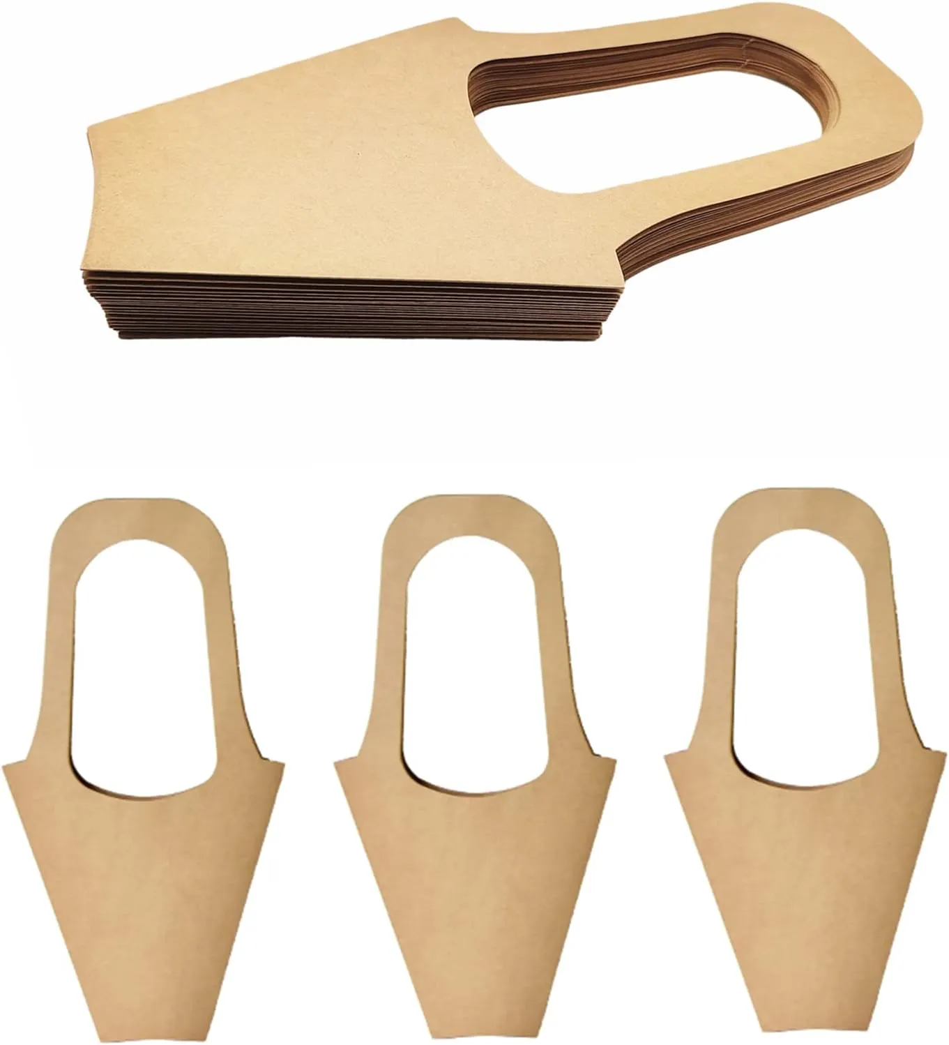 20pcs Kraft Paper Flowers Gift Bags Bouquets Bags with Handle Flowers Wrapping Gift Home Decoration(20pcs, Size: Small)