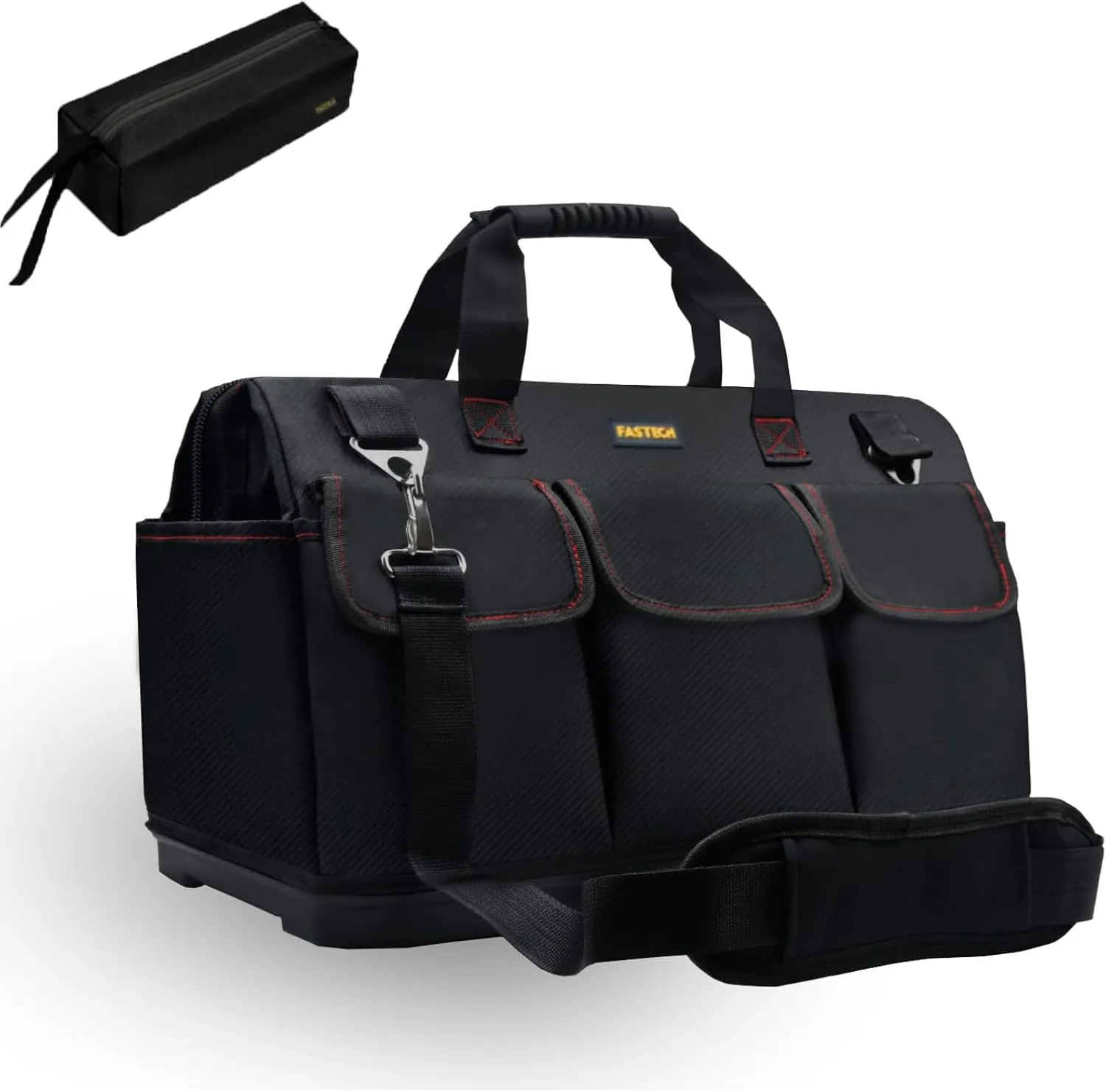 22-inch Heavy Duty Bottom Tools Bag With Wide Mouth For Tool Storage, Carrier and Organizer, Tool Bag For Men, Wide Mouth Tote Bag With Inside Pockets (22Inch)