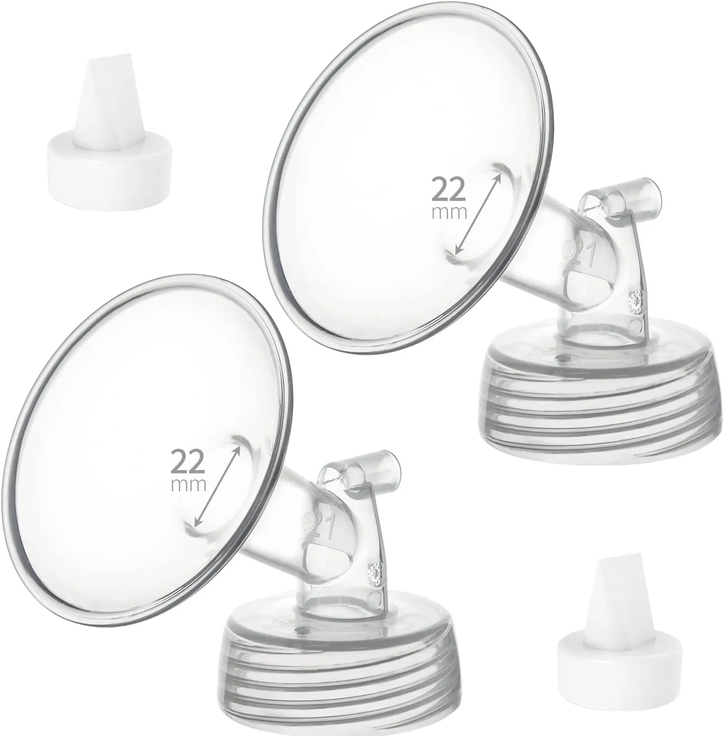 22mm Flange&Duckbill Valve Compatible with Spectra S2 S1 9 Plus Ameda MYA Motif Luna Cimilre Breastpumps Replacement Spectra Pump Parts/Accessories Flange/Shields.