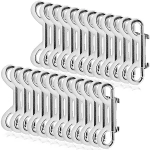 24 Pcs 4.7 Inch Double Ended Bolt Snaps Hook, Zinc Alloy Double Snap Hook Chain Clips for Dog Leash Key Chain Horse Tack Pet Feed Bucket Garage Use, Silver