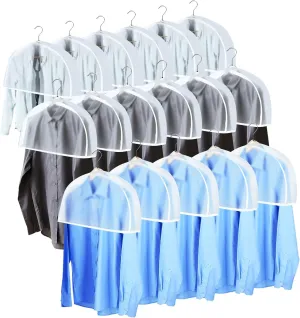 24 Pieces Shoulder Covers Garment Covers Clothes for Hanging Clothes Closet Storage Suit Coats, Jackets, Dress
