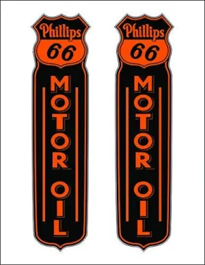 24" X 6" Phillips 66 Gas Oil Vinyl Decal Lubester Sides Oil Pump Can Lubster