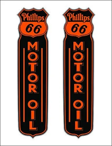 24" X 6" Phillips 66 Gas Oil Vinyl Decal Lubester Sides Oil Pump Can Lubster