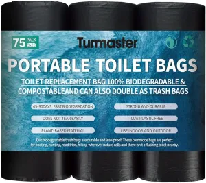 25/50 / 75 Pcs Portable Camping Toilet Bags,5 Gallon Compostable Toilet Replacement Bags for Camping Toilet, Portable Potty Bags for Outdoor Camping
