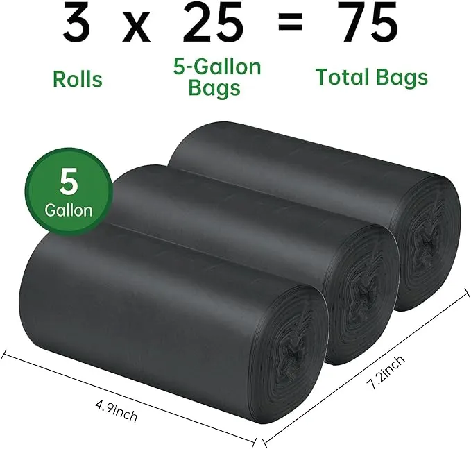 25/50 / 75 Pcs Portable Camping Toilet Bags,5 Gallon Compostable Toilet Replacement Bags for Camping Toilet, Portable Potty Bags for Outdoor Camping