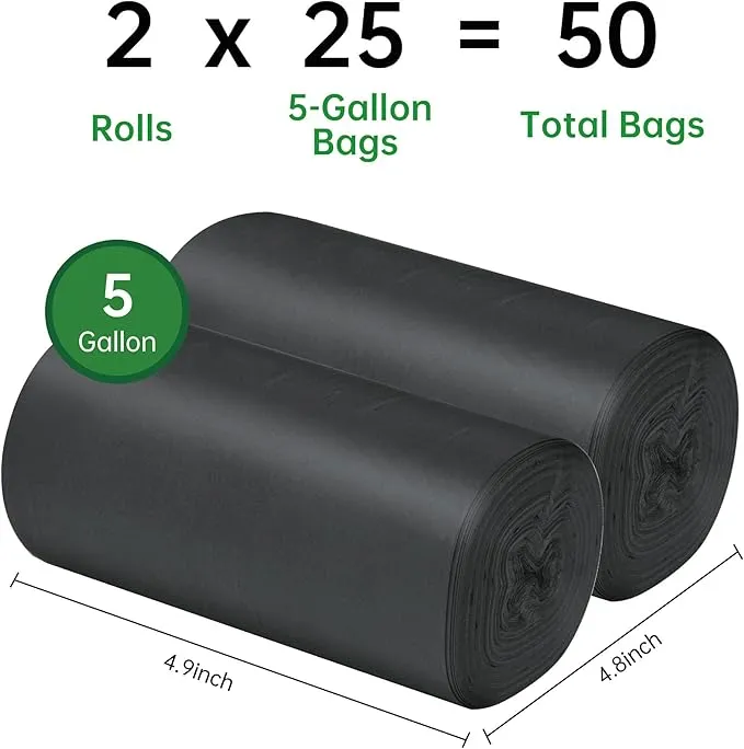 25/50 / 75 Pcs Portable Camping Toilet Bags,5 Gallon Compostable Toilet Replacement Bags for Camping Toilet, Portable Potty Bags for Outdoor Camping