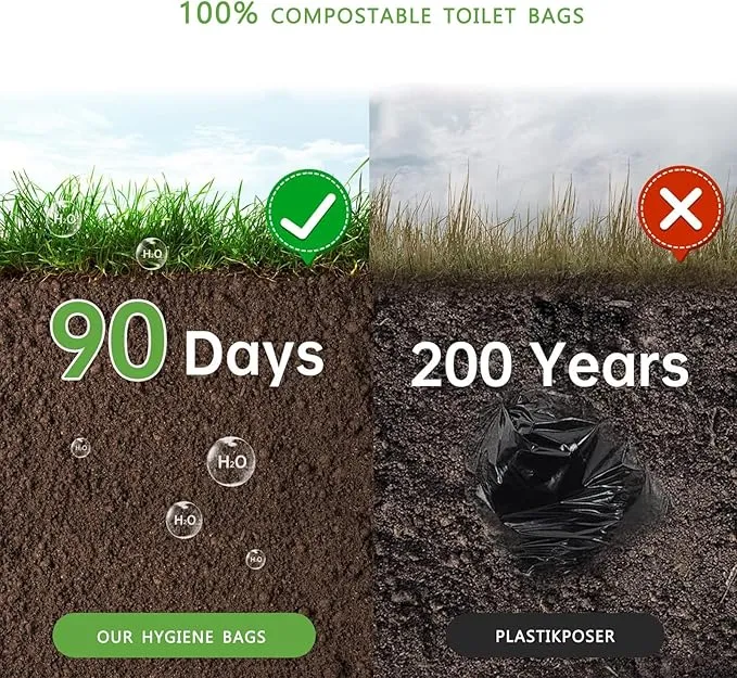25/50 Pieces Portable Toilet Bags - Thickened Camping Toilet Bags 8 Gallon Compostable Camping Toilet Bags Portable Potty Bags for Outdoor Camping(1 * 25)