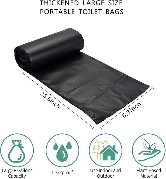 25/50 Pieces Portable Toilet Bags - Thickened Camping Toilet Bags 8 Gallon Compostable Camping Toilet Bags Portable Potty Bags for Outdoor Camping(2 * 25)