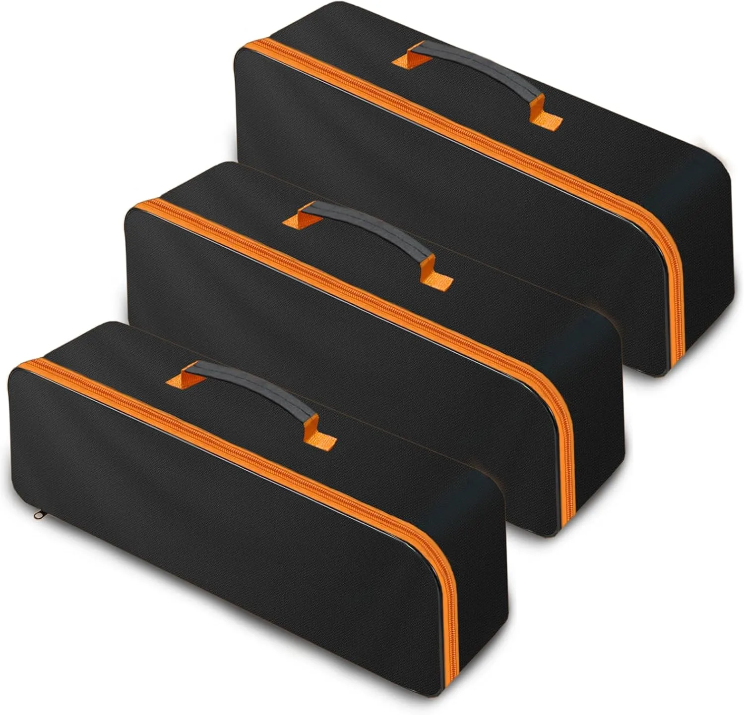 3 Pack Tool Bag with Zipper, Utility Wide Mouth Waterproof Oxford Tool Pouch, Multiple Purpose-Tool Organizers and Storage, Large Metal Tools Bags (Large)