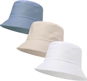 3 Packs Unisex Athletic Bucket Hat Solid Colors Sun Hat with UV Protection for Outdoor Sports Packable Summer Hats