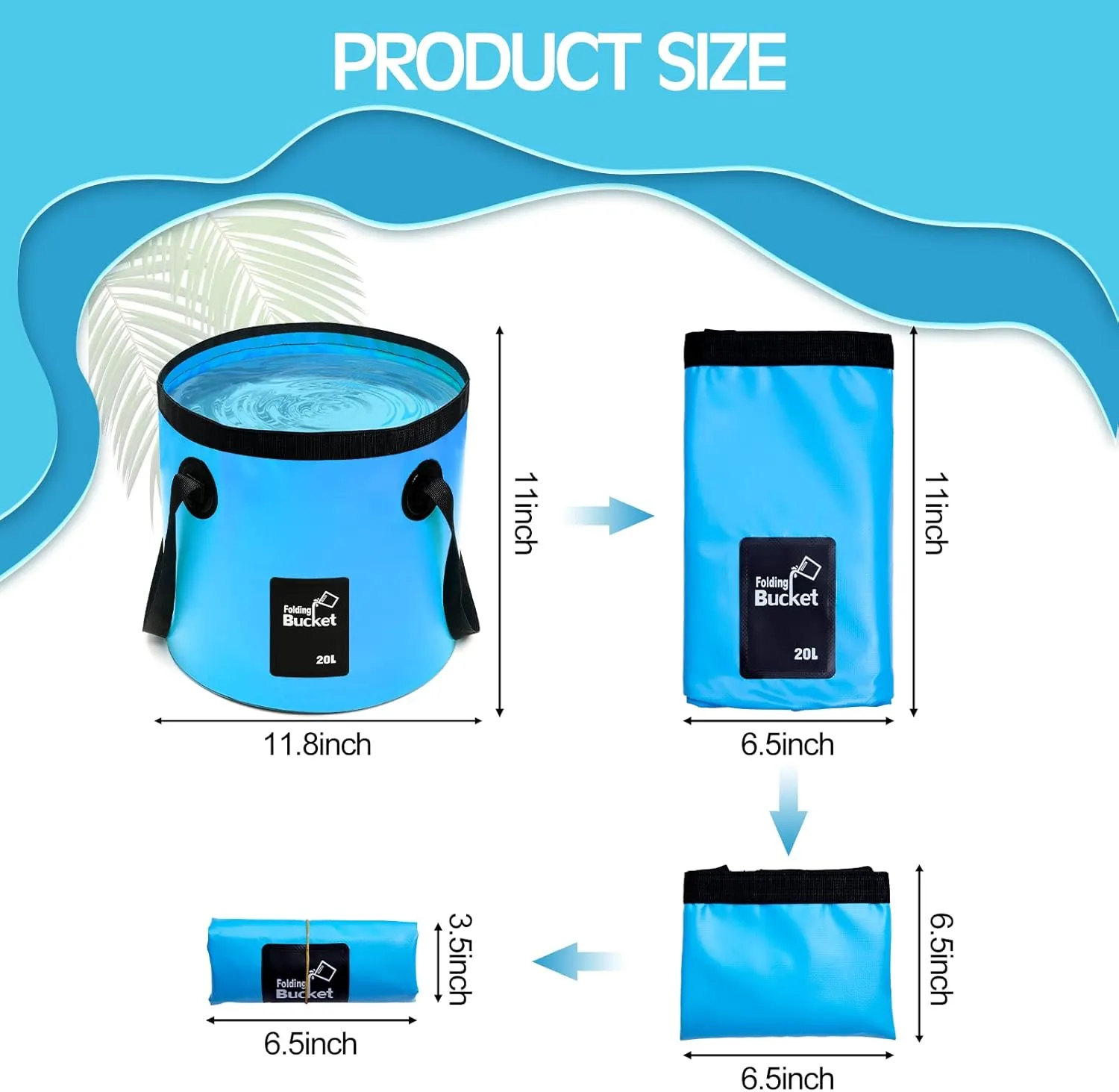3 Pcs 5 Gallon Bucket Collapsible Foldable Bucket with Handle for Camping Fishing Hiking to Hold Water Folding Container Carry Bag Multiple Use Portable Fold up Lightweight