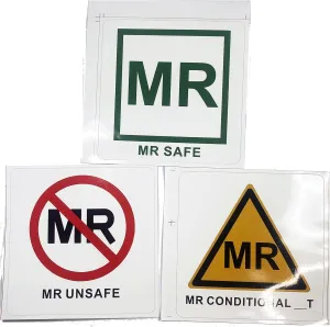 30-Set MRI Safety MR Safe Unsafe Conditional Label Vinyl Sticker 4 x 4 inch Waterproof 30 Pieces