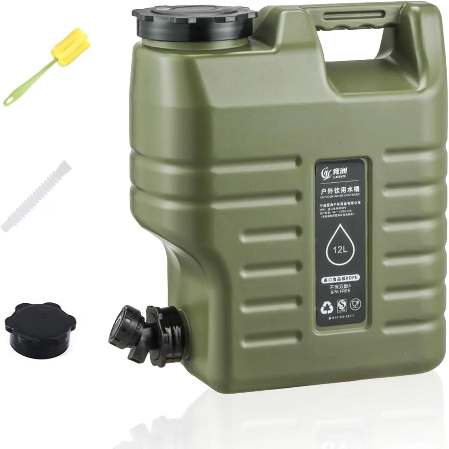 3.2 Gallon (12L) Portable Water Containers with Spigot, Camping Water Jug, No Leakage Portable Emergency Water Tank Canteens for Outdoor Camping/Hiking Emergency Storage