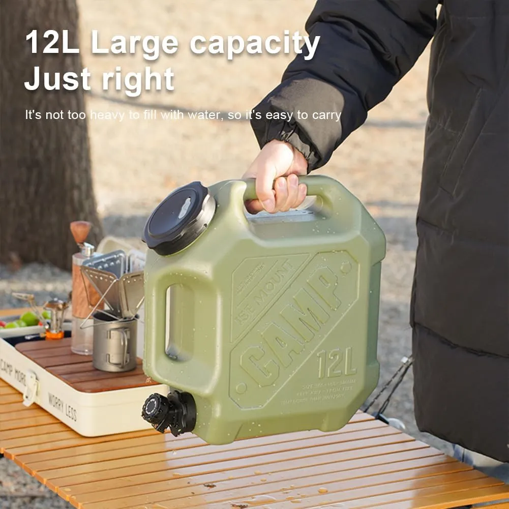 3.2 Gallon/12 L Water Containers with Spigot, BPA Free Camping water Storage Containers Portable Water Jug for Camping Outdoor Hiking,Emergency Stroage
