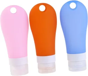 3Pcs Refillable Travel Bottles Leak Containers for Shampoo Lotion Cream for Travel Easy Filling Strong Suction Cup Design
