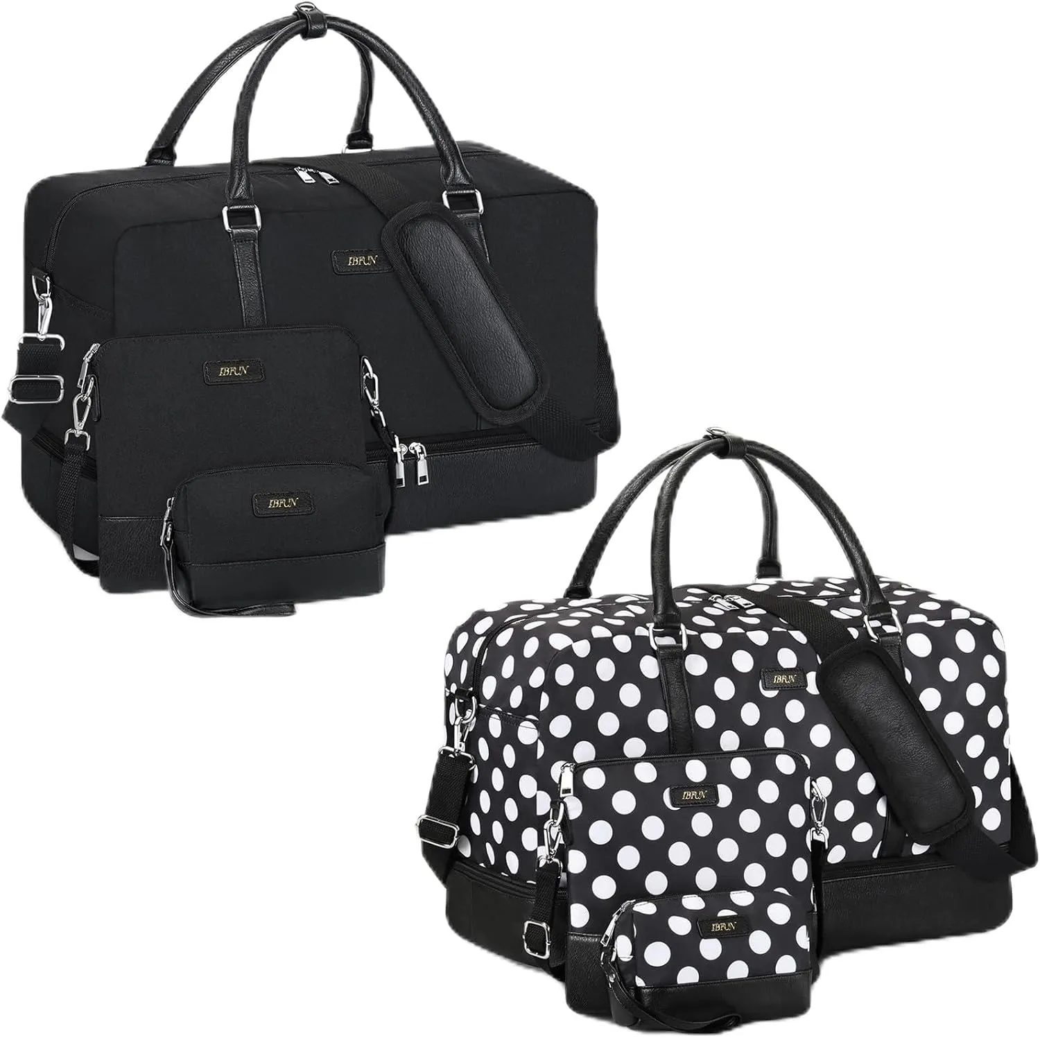 3PCS Weekender Bag for Women Overnight Bag Travel Bag Carry on Duffle Bag with Shoe Compartment Fit 21.5" Laptop
