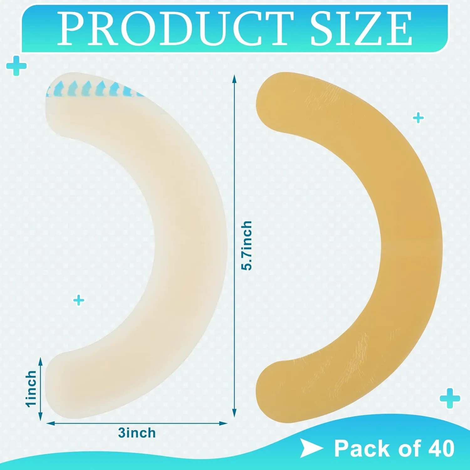 40 Pcs Ostomy Barrier Strips Hydrocolloid Ostomy Supplies Adhesive Colostomy Supplies Elastic Barrier Strips for Colostomy Bags Curved Ileostomy Tape for Stoma Urostomy Bag
