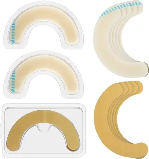 40 Pcs Ostomy Barrier Strips Hydrocolloid Ostomy Supplies Adhesive Colostomy Supplies Elastic Barrier Strips for Colostomy Bags Curved Ileostomy Tape for Stoma Urostomy Bag