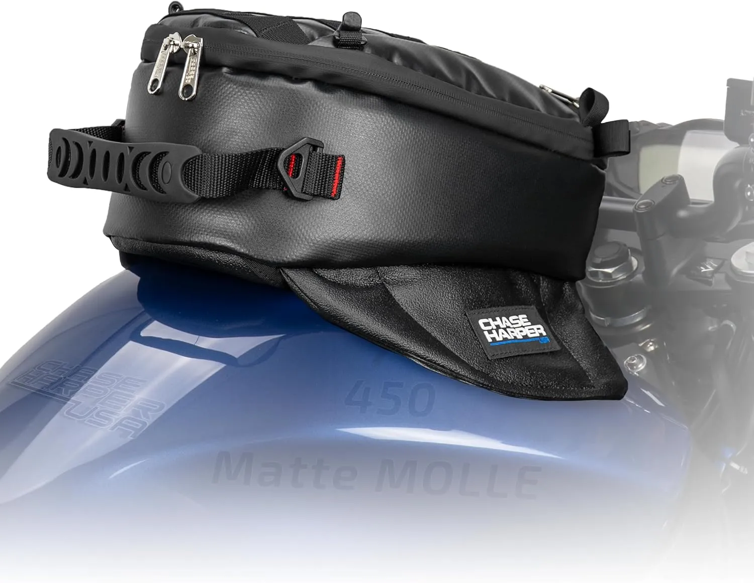 450 Magnetic Tank Bag, Water-Proof, Tear-Resistant, 22OZ Vinyl with Anti-Scratch Rubberized Polymer Bottom - MATTE MOLLE