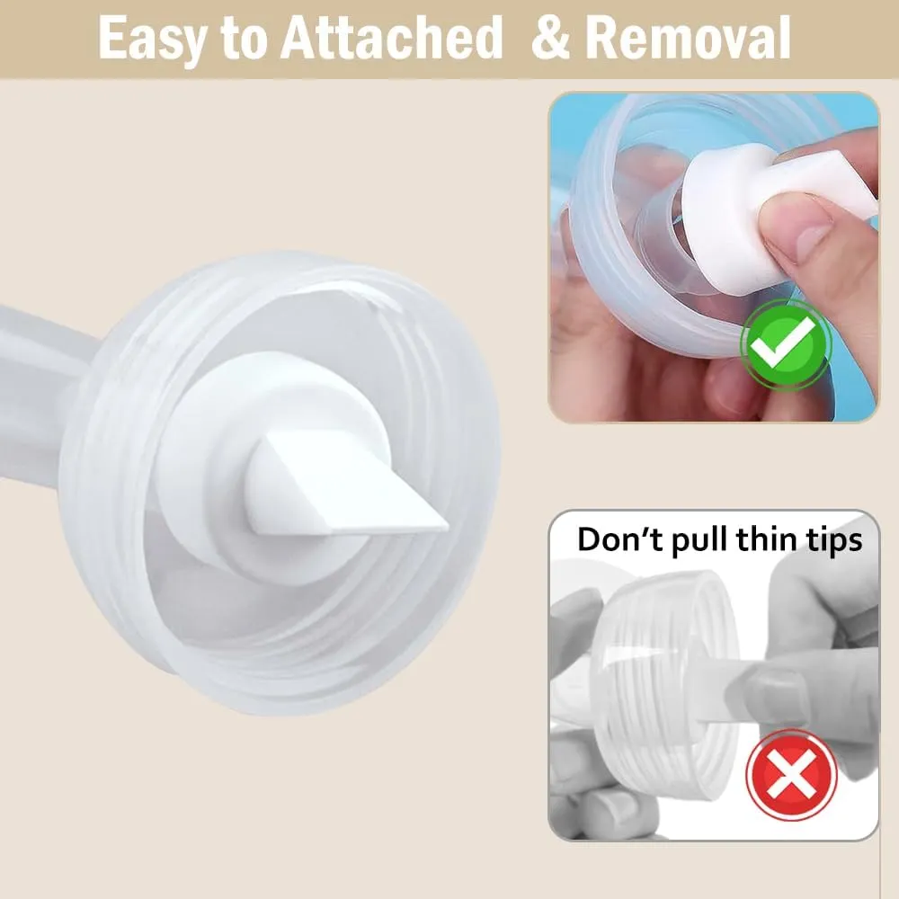 4pack Breast Pump Parts, 2pcs 21mm Flange and 2pcs Duckbill Valves for Spectra/Motif Luna/Amada MYA Breast pumps Parts, for Spectra S2 S1 9 Plus Parts, Replace to Spectra Flange Spectra Duckbill Valve