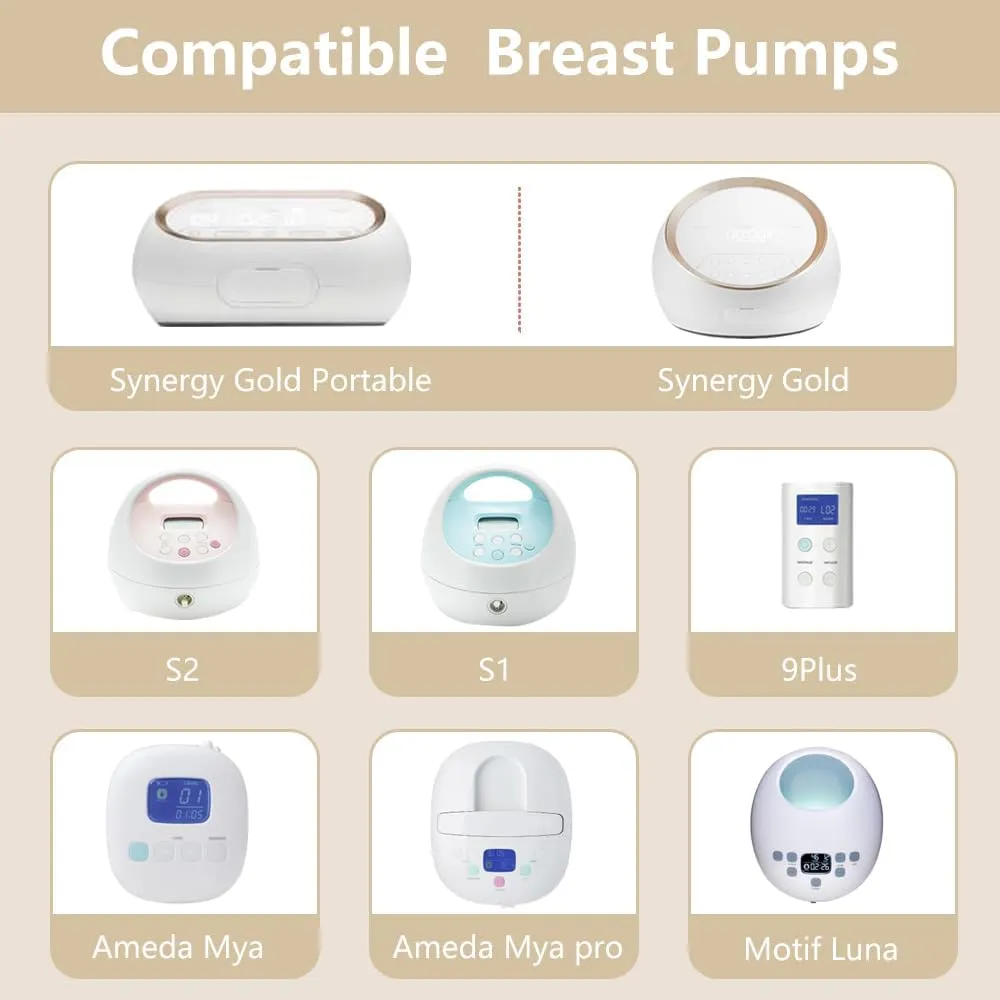 4pack Breast Pump Parts, 2pcs 21mm Flange and 2pcs Duckbill Valves for Spectra/Motif Luna/Amada MYA Breast pumps Parts, for Spectra S2 S1 9 Plus Parts, Replace to Spectra Flange Spectra Duckbill Valve