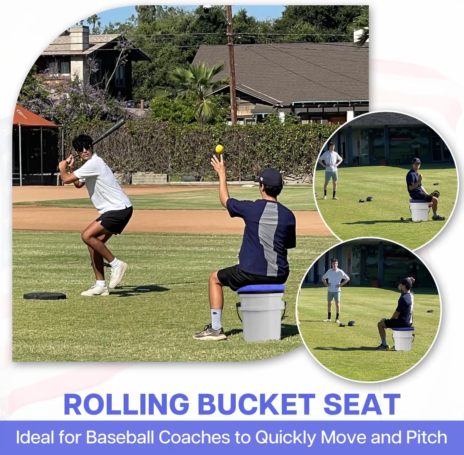 5 Gallon Bucket Seat for Yeti Bucket Only, Swivel Bucket Lid with Padded Top for Cozy Sitting, Bucket Seat Cushion for Outdoor Fishing,Hunting,Gardening,Camping,Car Washing, Baseball Training