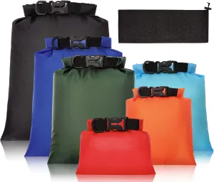 6Pack Waterproof Dry Bags,Ultimate Dry Sack,Lightweight Outdoor Dry Sacks,Multicolour Dry Bag for Kayaking Hiking Rafting Boating Camping Swimming Travel(1.5L, 2.5L, 3L, 3.5L, 5L, 8L)