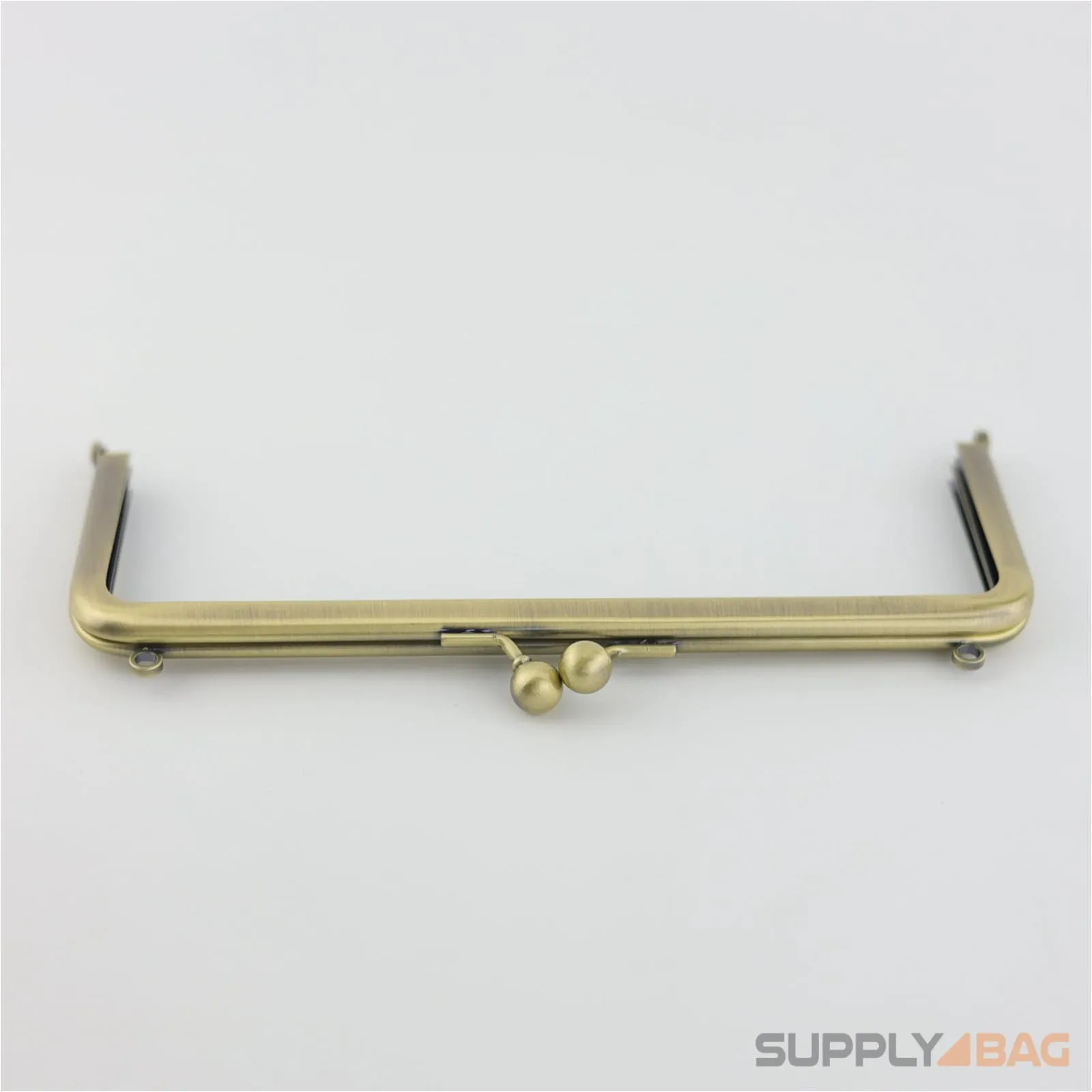 7 x 2 3/4 inch - Kisslock Clasp - Antique Brass Metal Purse Frame with O Rings