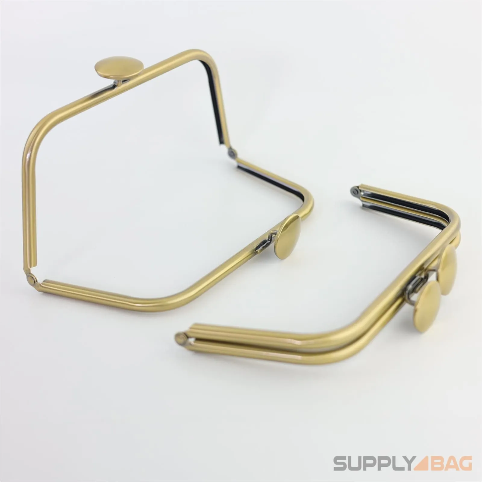 8 1/4 x 3 3/4 inch - Mushroom Closure - Antique Brass Purse Frame