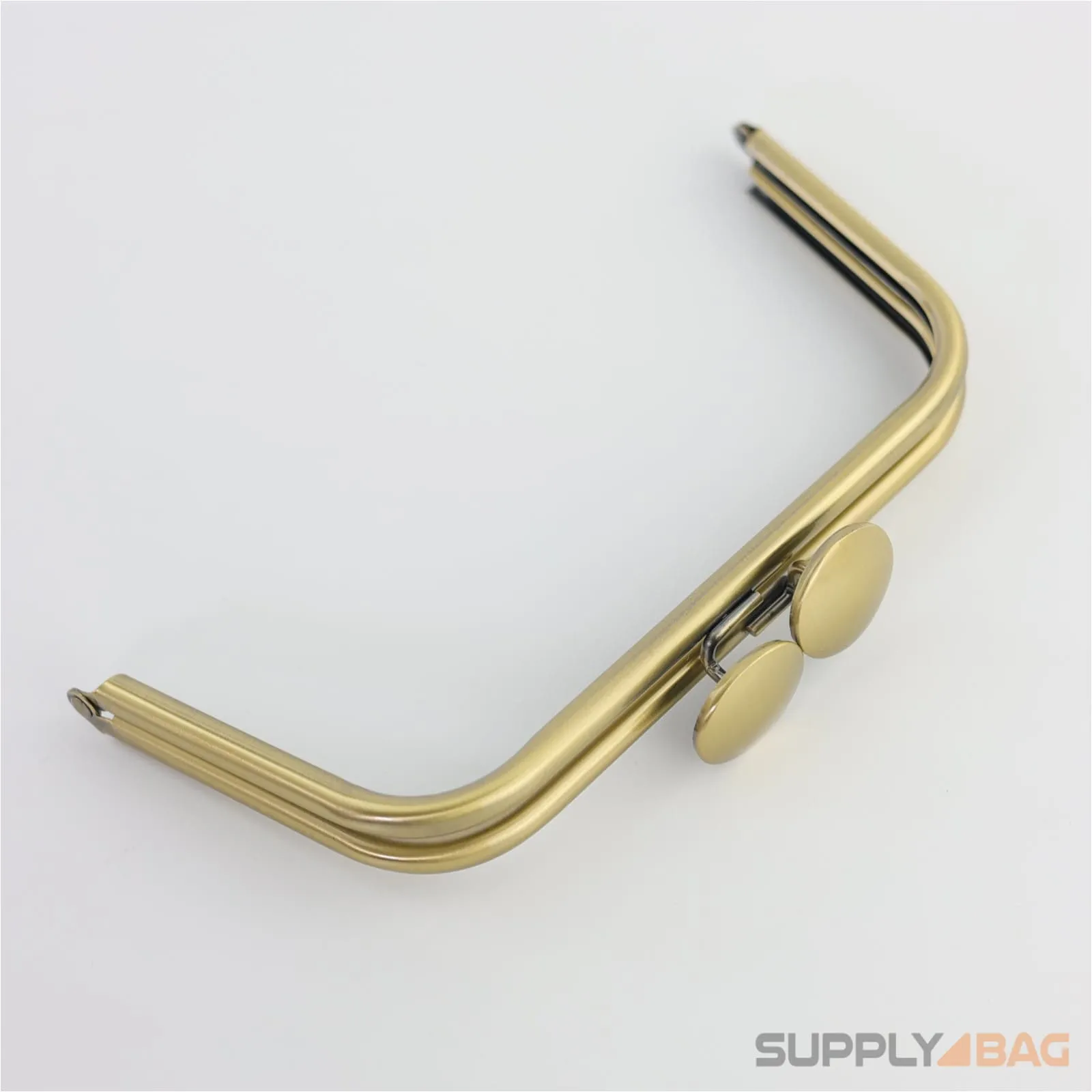 8 1/4 x 3 3/4 inch - Mushroom Closure - Antique Brass Purse Frame