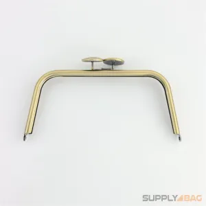 8 1/4 x 3 3/4 inch - Mushroom Closure - Antique Brass Purse Frame
