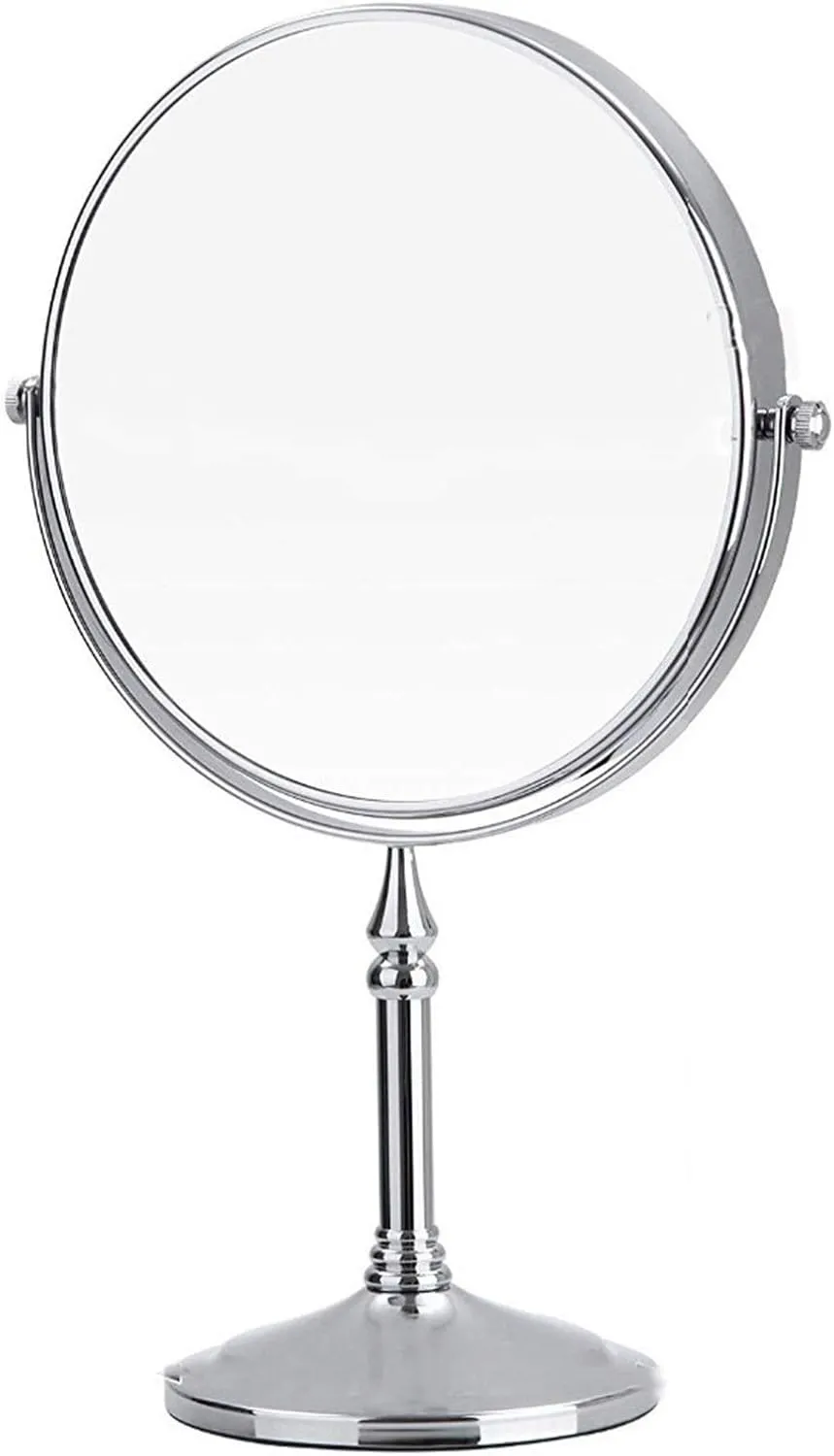 8 Inch Countertop Makeup Mirrors, Double Sided Brass Vanity Mirror, 1X and 3X/5X/7X/10X Magnifying, 360° Tabletop Cosmetic Shaving Mirrors