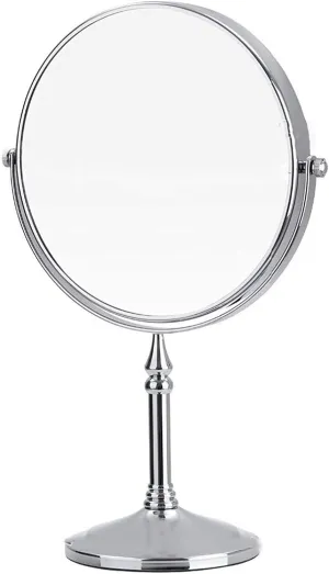 8 Inch Countertop Makeup Mirrors, Double Sided Brass Vanity Mirror, 1X and 3X/5X/7X/10X Magnifying, 360° Tabletop Cosmetic Shaving Mirrors
