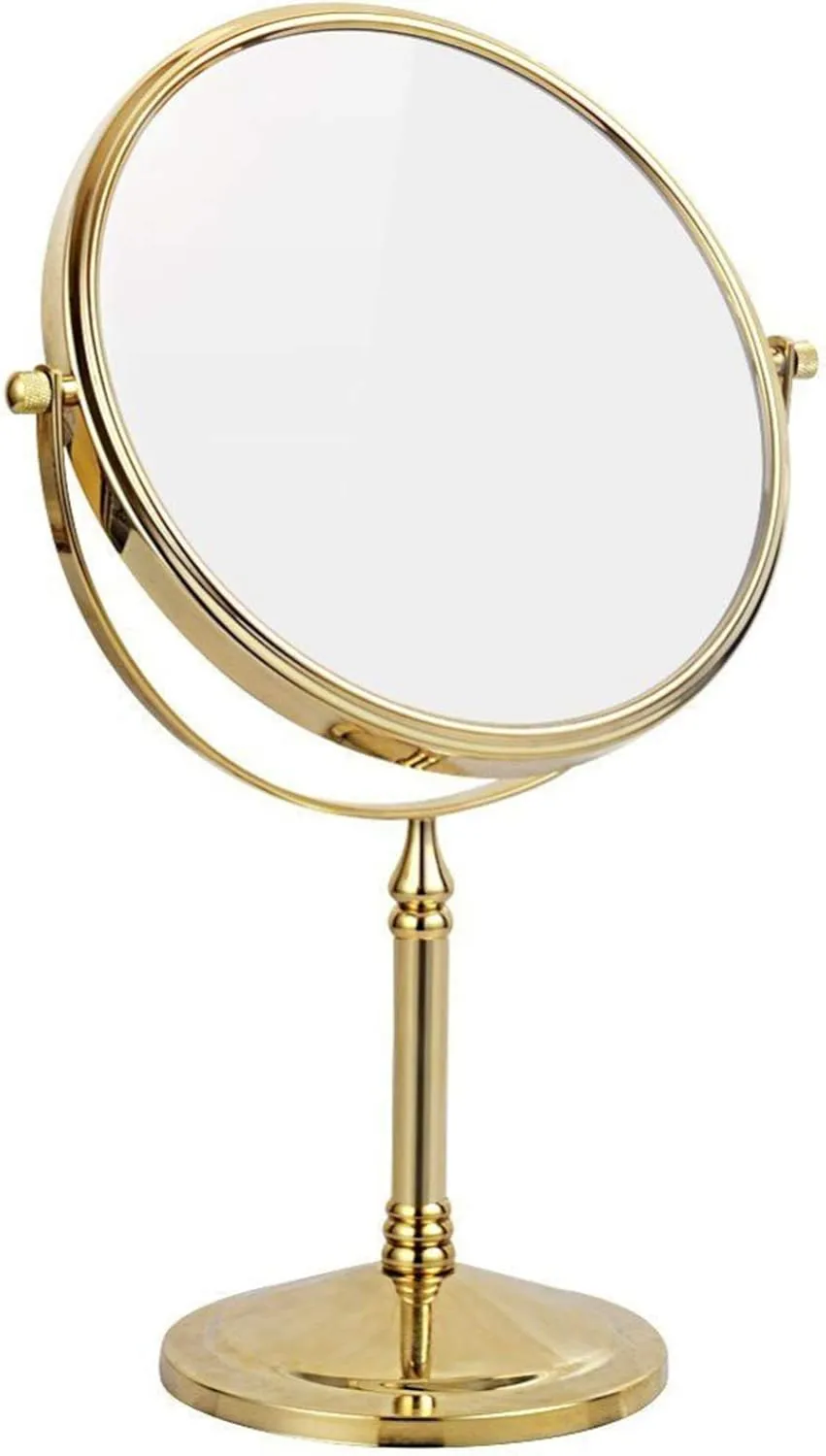 8 Inch Countertop Makeup Mirrors, Standing Double Sided Brass Vanity Mirror with Magnifying, Tabletop 360° Rotation Cosmetic Shaving Mirrors,d,7X