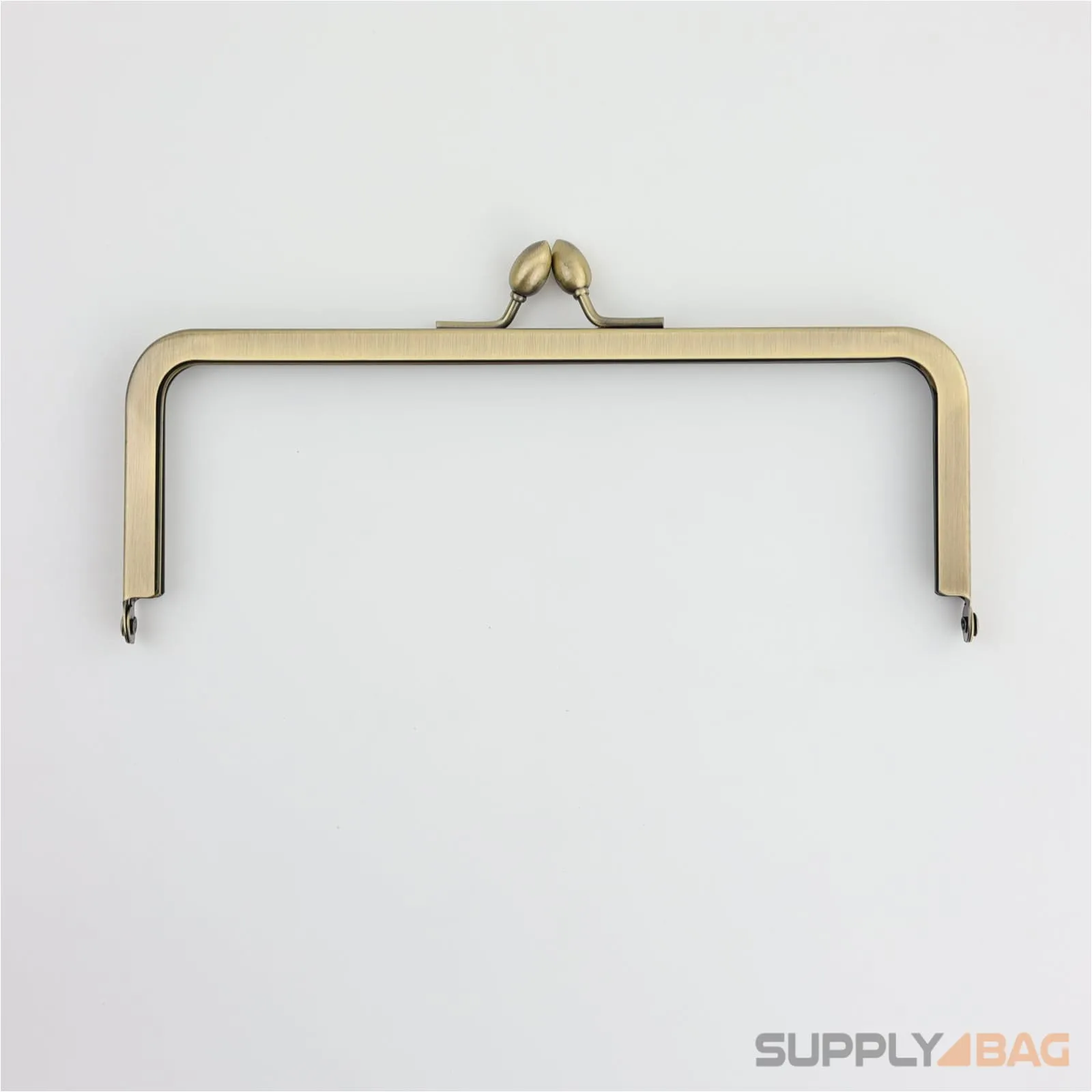 8 x 3 inch - Teardrop Clasp - Antique Brass Metal Purse Frame