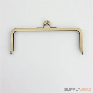8 x 3 inch - Teardrop Clasp - Antique Brass Metal Purse Frame