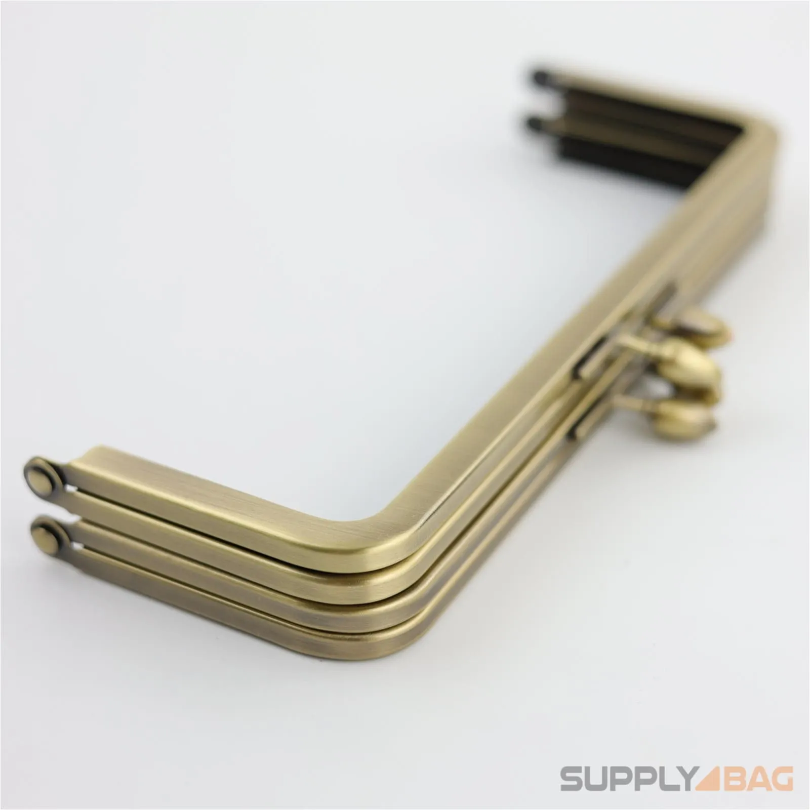 8 x 3 inch - Teardrop Clasp - Antique Brass Metal Purse Frame